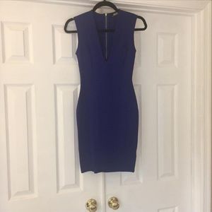 Royal blue fitted cocktail dress